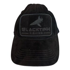 Blacktiph Fishing Trucker Hat Black Suede Brim Mesh Snapback Limited Edition
